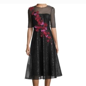 Rickie Freeman for Teri Jon sequin cocktail dress.